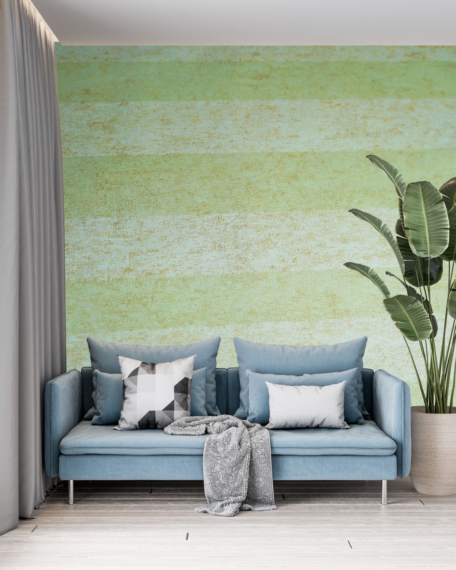 Buy GREEN WALLPAPER 53CM*10.05M 5.32sqm- WITH FIXING Online | Construction Finishes | Qetaat.com